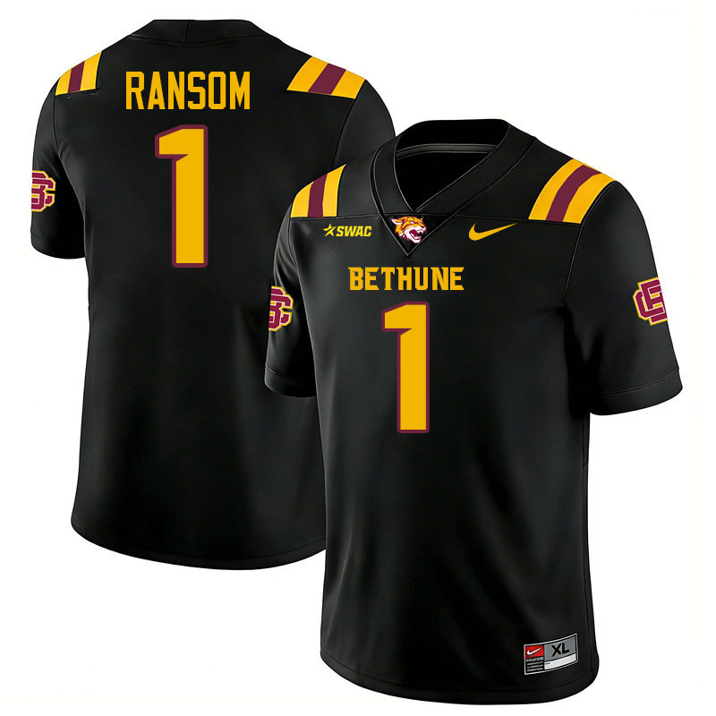 Bethune-Cookman Wildcats #1 Cam'Ron Ransom College Football Jerseys,Uniforms-Black